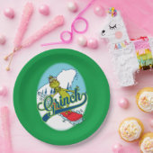 Grinch Snowboarden Papieren Bordje (Feest)