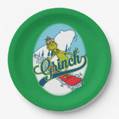 Grinch Snowboarden Papieren Bordje (Voorkant)