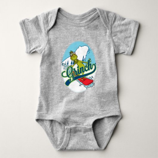 Grinch Snowboarden Romper (Voorkant)