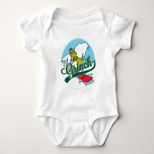 Grinch Snowboarden Romper (Voorkant)