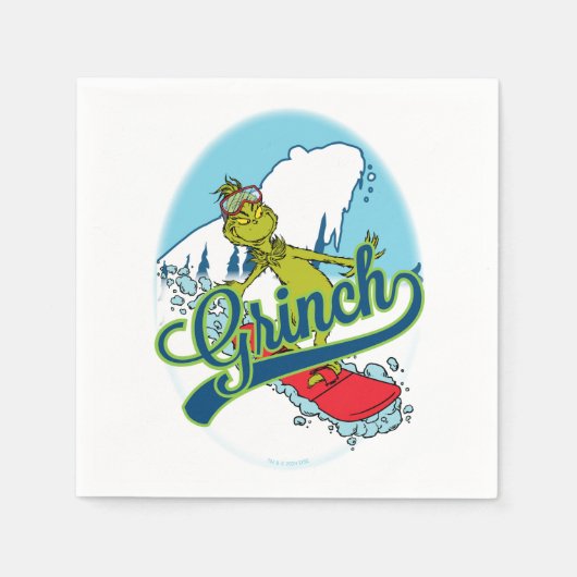 Grinch Snowboarden Servet (Voorkant)