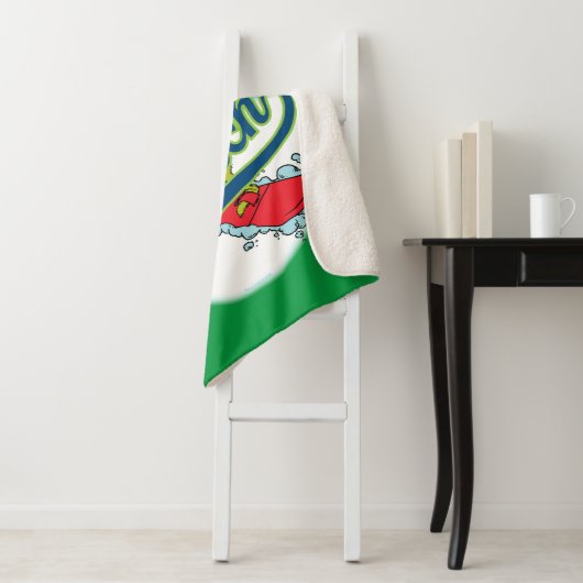 Grinch Snowboarden Sherpa Deken (In situ)