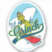 Grinch Snowboarden Sticker (Voorkant)