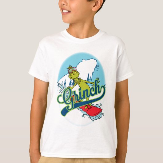 Grinch Snowboarden T-shirt (Voorkant)