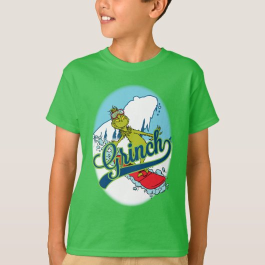 Grinch Snowboarden T-shirt (Voorkant)