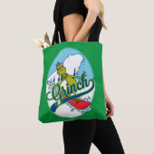 Grinch Snowboarden Tote Bag (Dichtbij)
