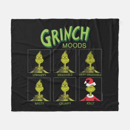 Grinch | Stemmingen Grafiek Kersteditie Fleece Deken (Voorkant (Horizontaal))