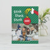 Grinch | Stink Stonk Gestonken Feestdagenkaart (Staand voorkant)