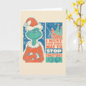 Grinch | Stop kerst vintage grafisch Kaart (Gele Bloem)