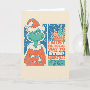 Grinch   Stop Kerst Vintage Grafisch Kaart
