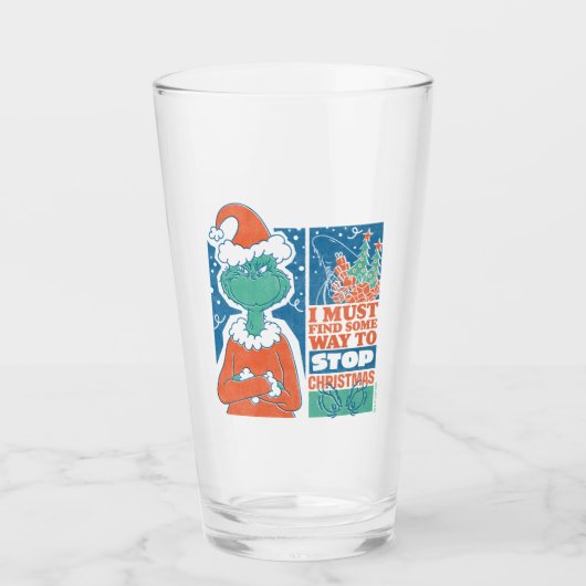 Grinch | Stop Kerstmis Vintage Grafiek Glas (Voorkant)