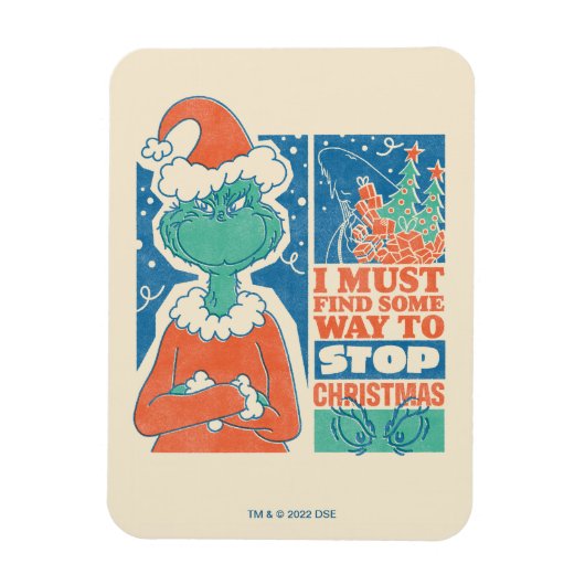 Grinch | Stop Kerstmis Vintage Grafiek Magneet (Verticaal)