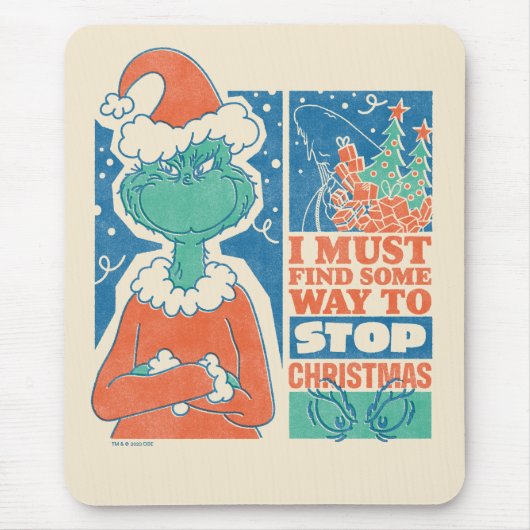 Grinch | Stop Kerstmis Vintage Grafiek Muismat (Voorkant)