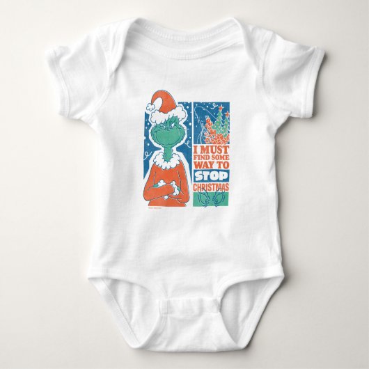 Grinch | Stop Kerstmis Vintage Grafiek Romper (Voorkant)