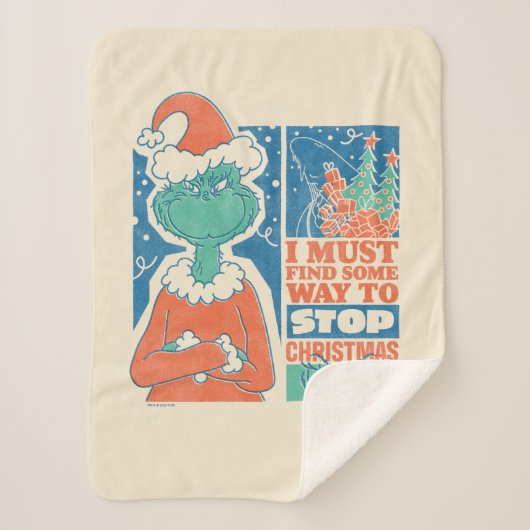 Grinch | Stop Kerstmis Vintage Grafiek Sherpa Deken (Voorkant)