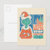 Grinch | Stop Kerstmis Vintage Grafisch Briefkaart (Voorkant / Achterkant)