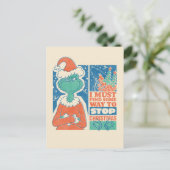 Grinch | Stop Kerstmis Vintage Grafisch Briefkaart (Staand voorkant)