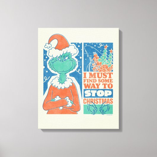 Grinch | Stop Kerstmis Vintage Grafisch Ontwerp Canvas Afdruk (Voorkant)