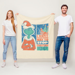 Grinch   Stop Kerstmis Vintage Grafisch Ontwerp Fleece Deken