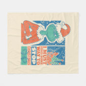 Grinch | Stop Kerstmis Vintage Grafisch Ontwerp Fleece Deken (Voorkant (Horizontaal))