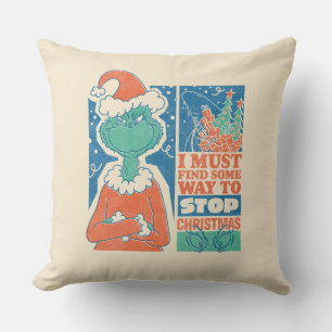 Grinch Stop Kerstmis Vintage Grafisch Ontwerp Kussen