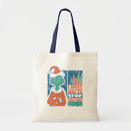 Grinch | Stop Kerstmis Vintage Grafisch Ontwerp Tote Bag (Voorkant)
