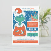 Grinch Ugly Sweater Holiday Party Feestdagenkaart (Staand voorkant)