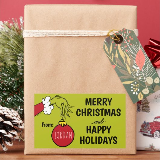 Grinch | Van Kerstcadeautag Rechthoekige Sticker (Feestdagen)