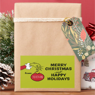 Grinch Van Kerstcadeautag Rechthoekige Sticker