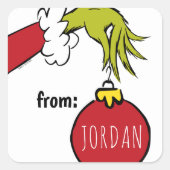 Grinch | Van verjaardags kerstcadeau label (Voorkant)