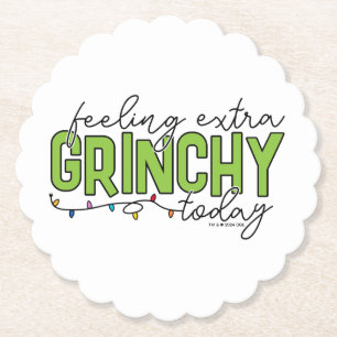 Grinch Voel me vandaag extra grincherig 4 Kartonnen Onderzetters