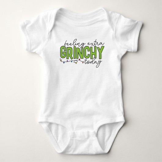 Grinch | Voel me vandaag extra grincherig 4 Romper (Voorkant)