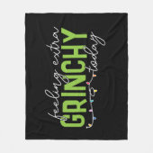 Grinch | Voel me vandaag extra grinchy Fleece Deken (Voorkant)