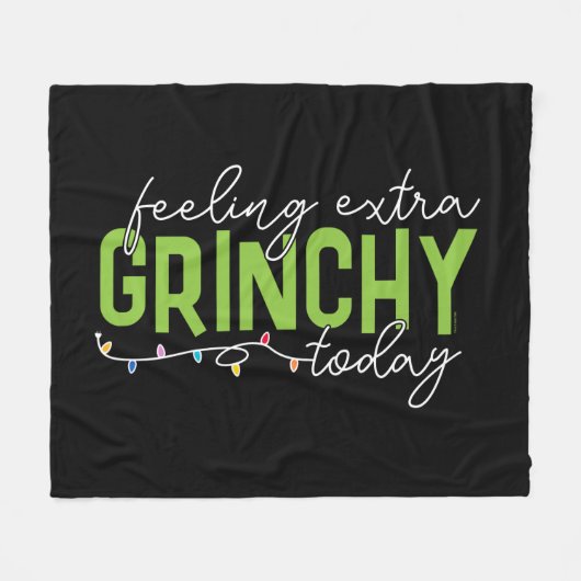 Grinch | Voel me vandaag extra grinchy Fleece Deken (Voorkant (Horizontaal))