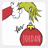 Grinch | Voor verjaardags kerstcadeau kaartje Vierkante Sticker (Voorkant)