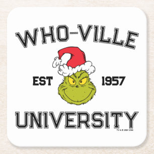 Grinch Who-ville Universiteit Opgericht 1957 Kartonnen Onderzetters