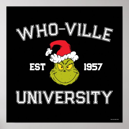 Grinch | Who-ville Universiteit Opgericht 1957 Poster (Voorkant)