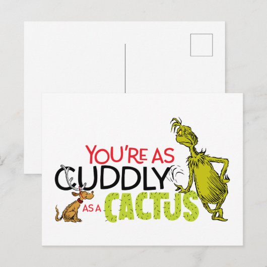 Grinch | You're as Cudly as a Cactus Quote Briefkaart (Voorkant / Achterkant)