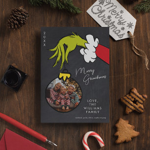 Grinch Zalig Grinchfeest Familie Foto Kerstmis Feestdagenkaart