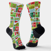Grinch Zalig Grinchfeest Patroon Sokken (Gebogen)