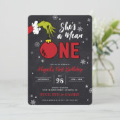 Grinch Ze is een gemene Chalkboard 1e verjaardag (Staand voorkant)