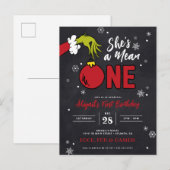 Grinch Ze is een Kreng 1e Verjaardag Briefkaart (Voorkant / Achterkant)