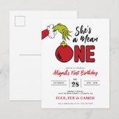 Grinch Ze is een Kreng 1e Verjaardag Briefkaart (Voorkant / Achterkant)