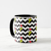Grinch | Zwart & Wit Vrijdag Chevron Patroon Mok (Voorkant links)