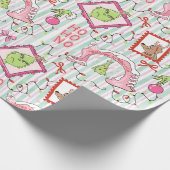 Grinchmas in Who-ville pink and green wrapping pap Cadeaupapier (Hoek)