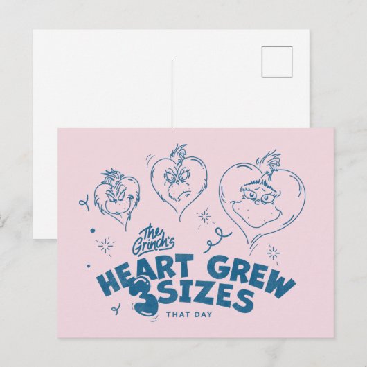 Grinch's Heart groeide 3 maten Briefkaart (Voorkant / Achterkant)