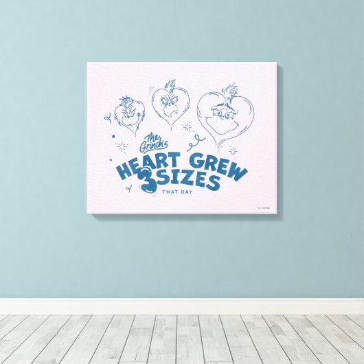 Grinch's Heart groeide 3 maten Canvas Afdruk (Insitu (Houten vloer))