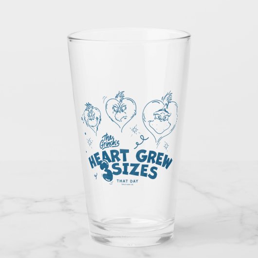 Grinch's Heart groeide 3 maten Glas (Voorkant)