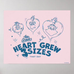 Grinch's Heart groeide 3 maten Poster