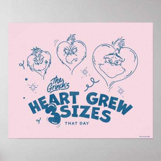 Grinch's Heart groeide 3 maten Poster (Voorkant)
